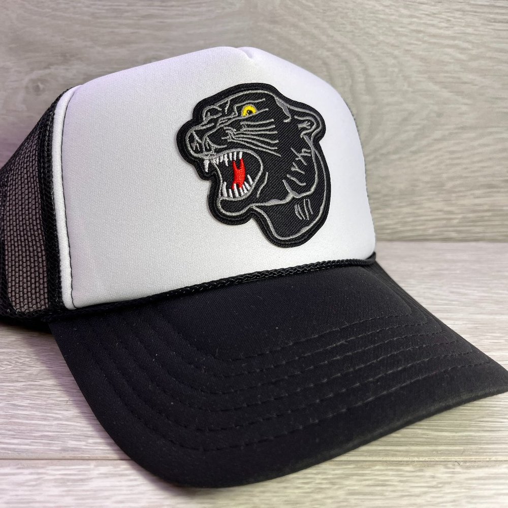 NEW VINTAGE STYLE AMERICAN PANTHER BLACK TRUCKER HAT CAP ADULT S…